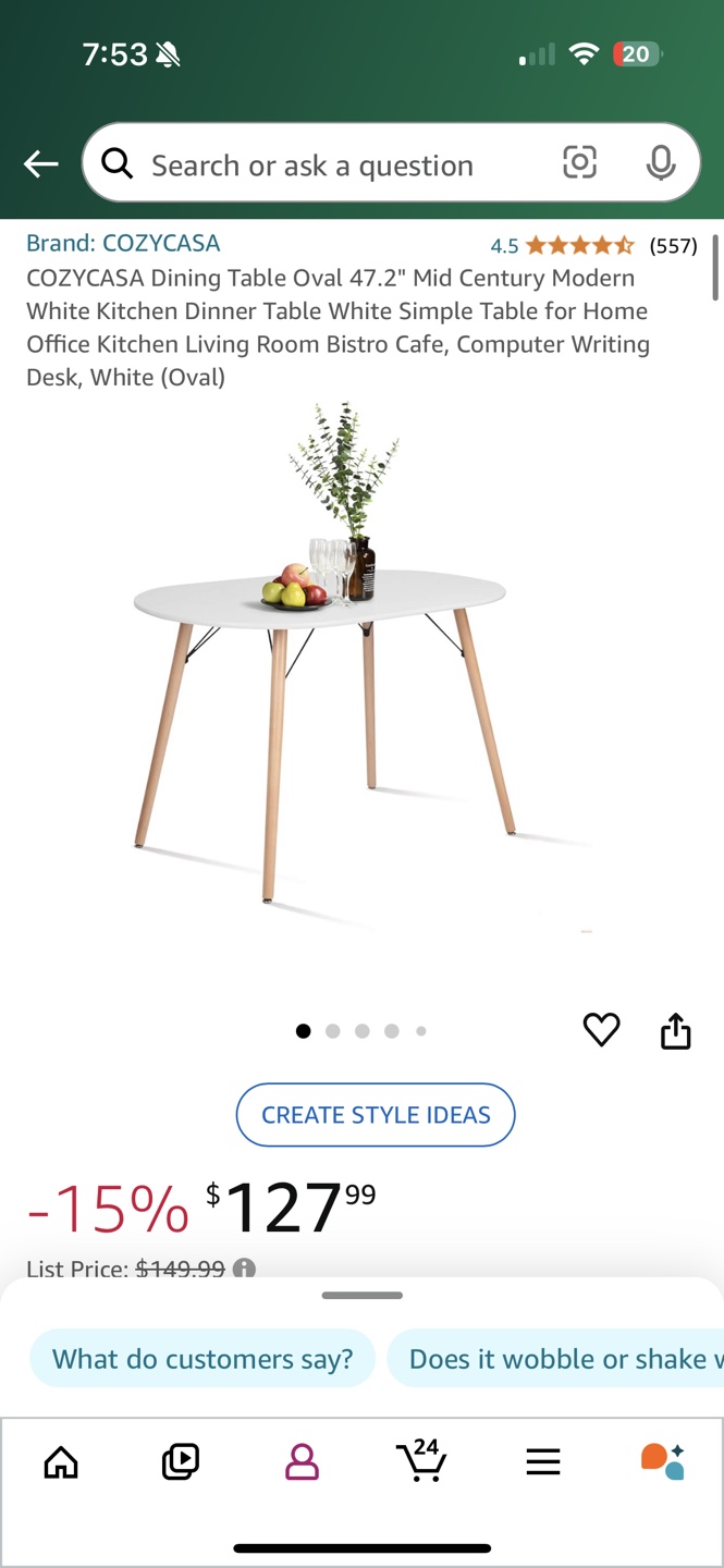 White Oval Dining Table - photo 2