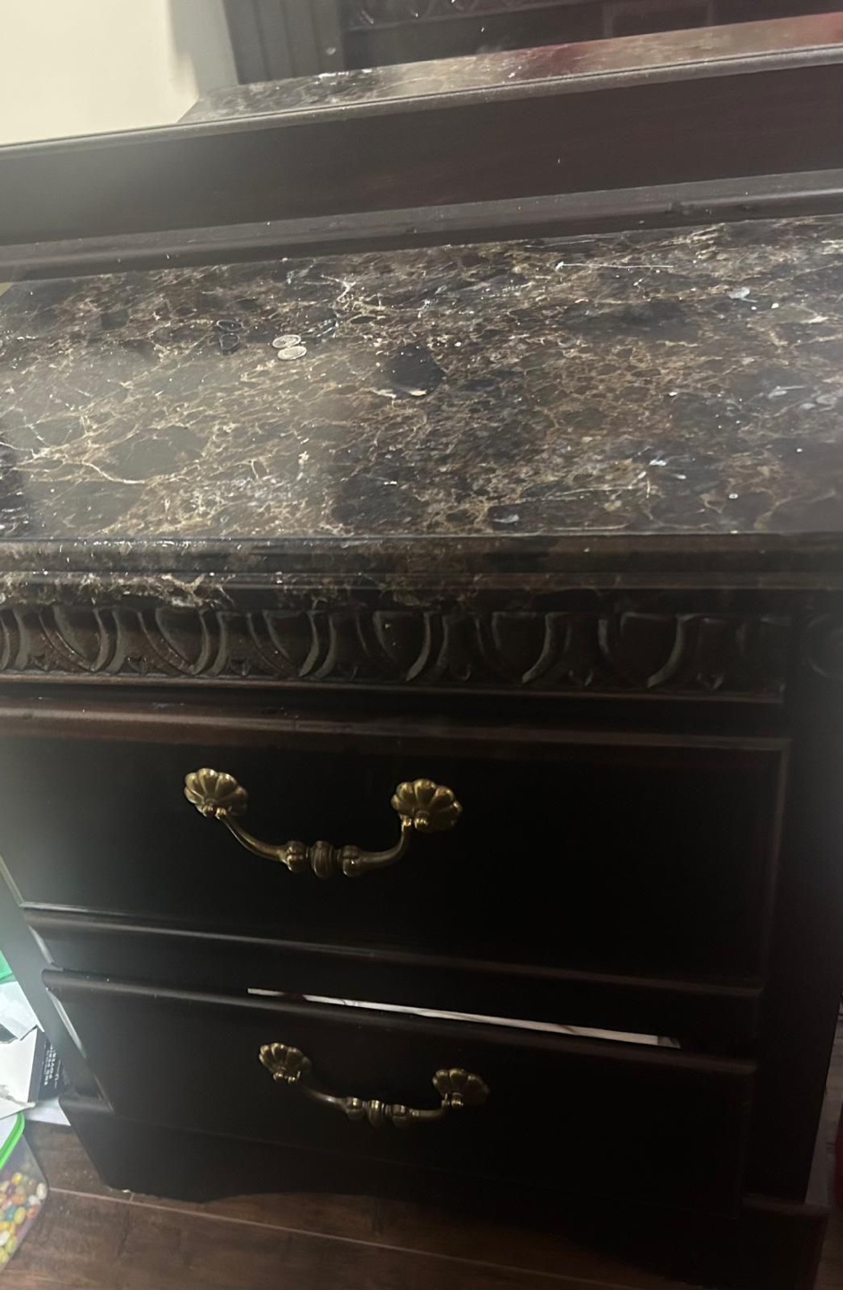 Queen-sized Bed Frame with Matching Nightstand and Mirror - photo 3