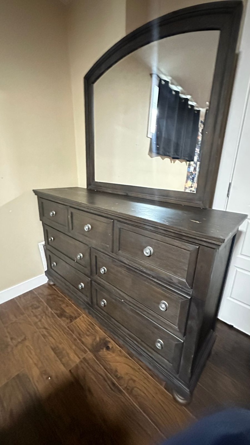 Dark Wood Dresser with Mirror