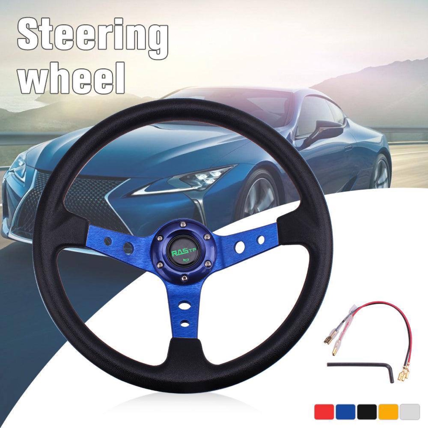RASTP 14 Inch Racing Steering Wheel - photo 4