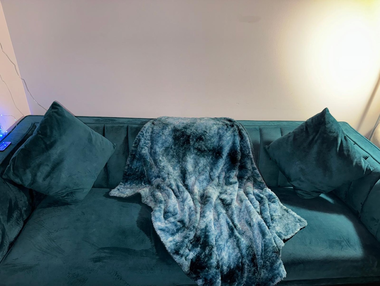 Teal Velvet Sofa