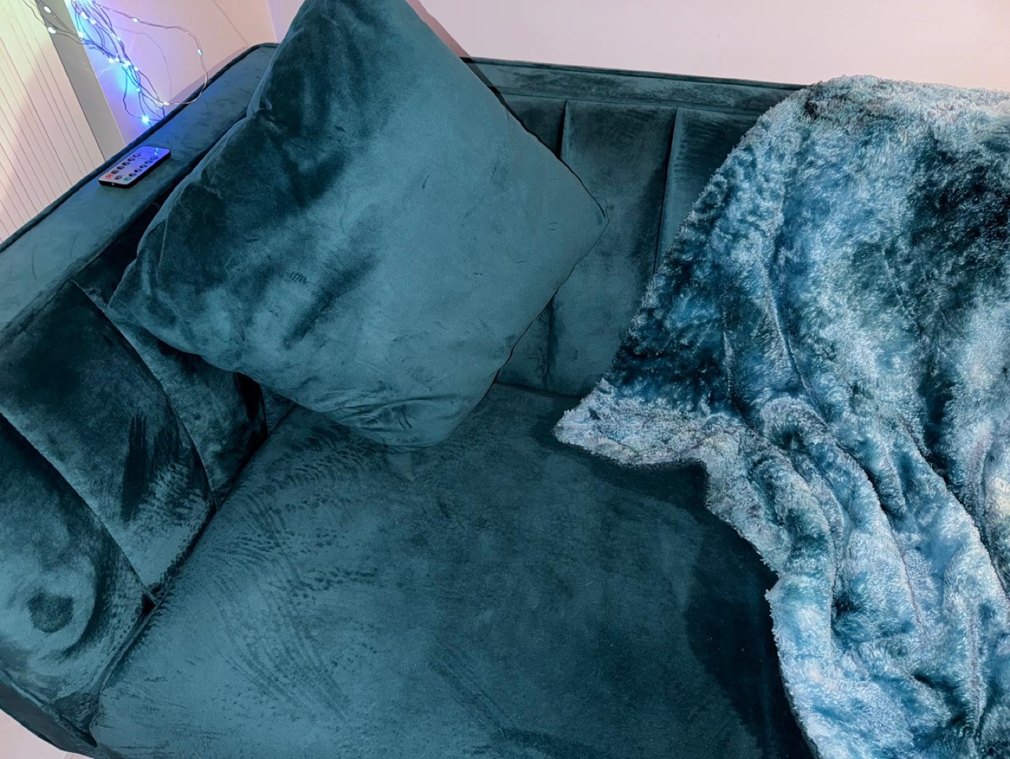Teal Velvet Sofa - photo 2