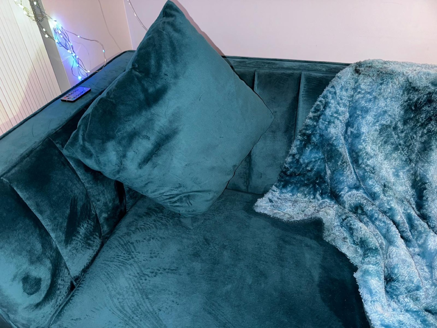 Teal Velvet Sofa - photo 4