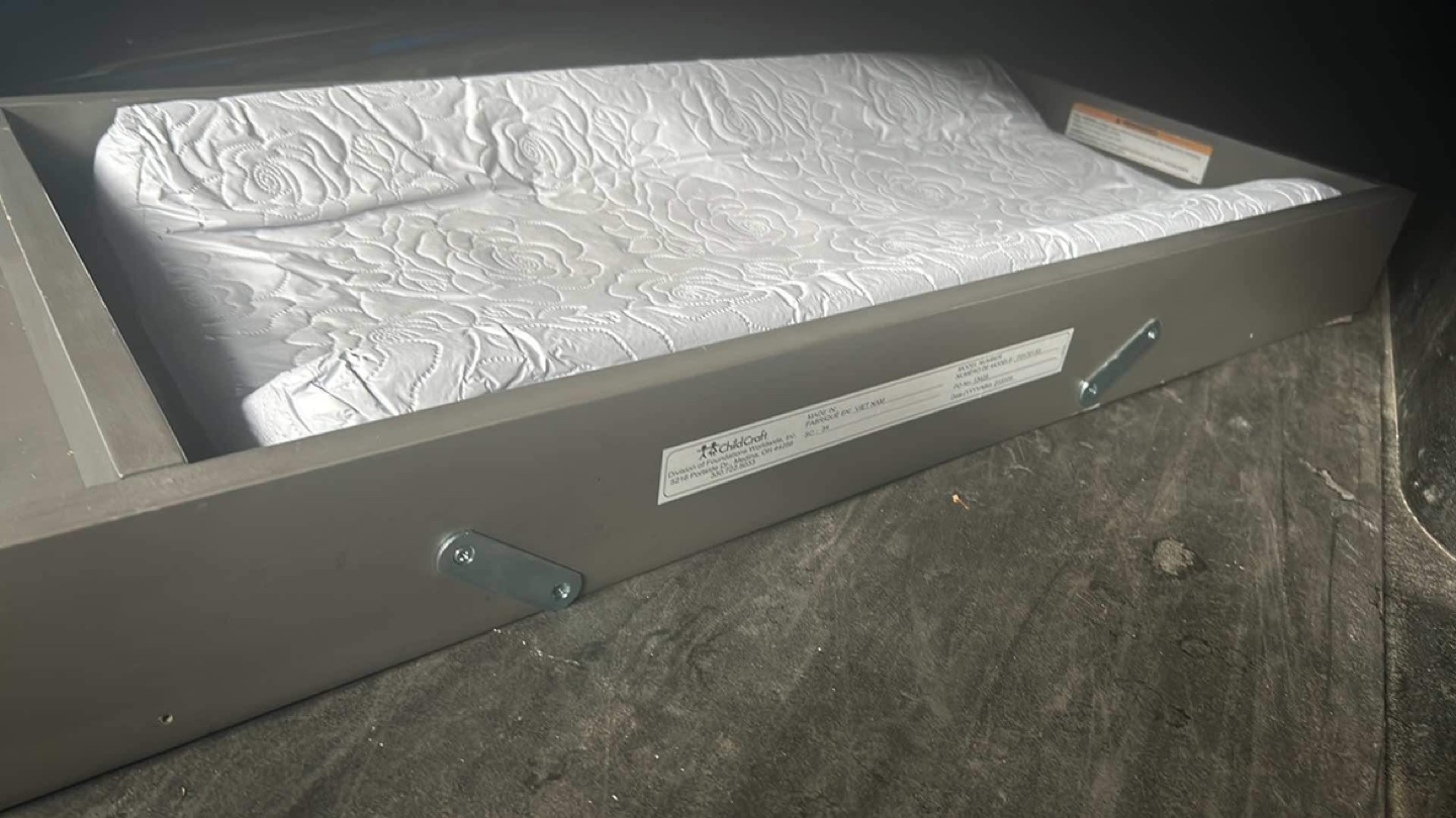 Grey Changing Table Topper Only - photo 2