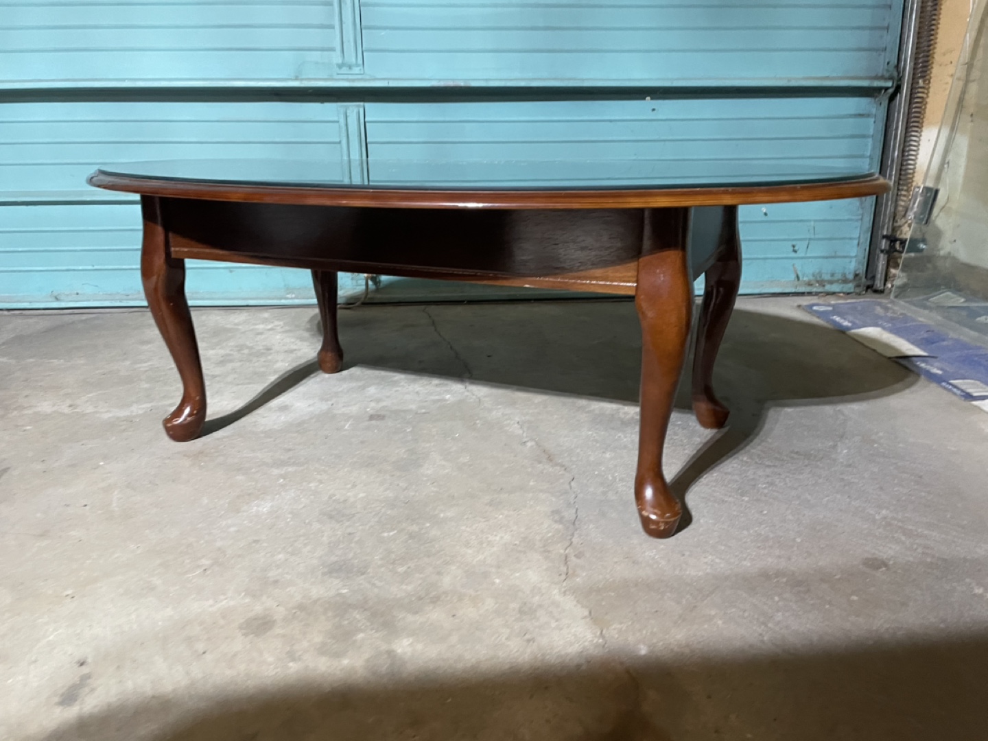 Oval Coffee Table with Glass Top