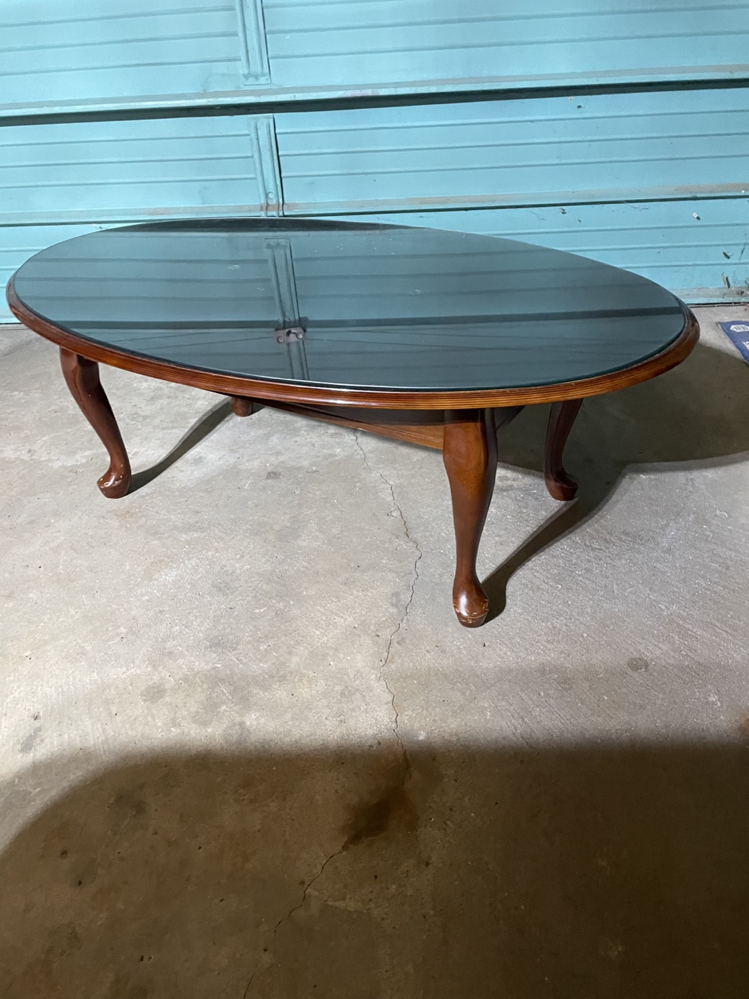 Oval Coffee Table with Glass Top - photo 2