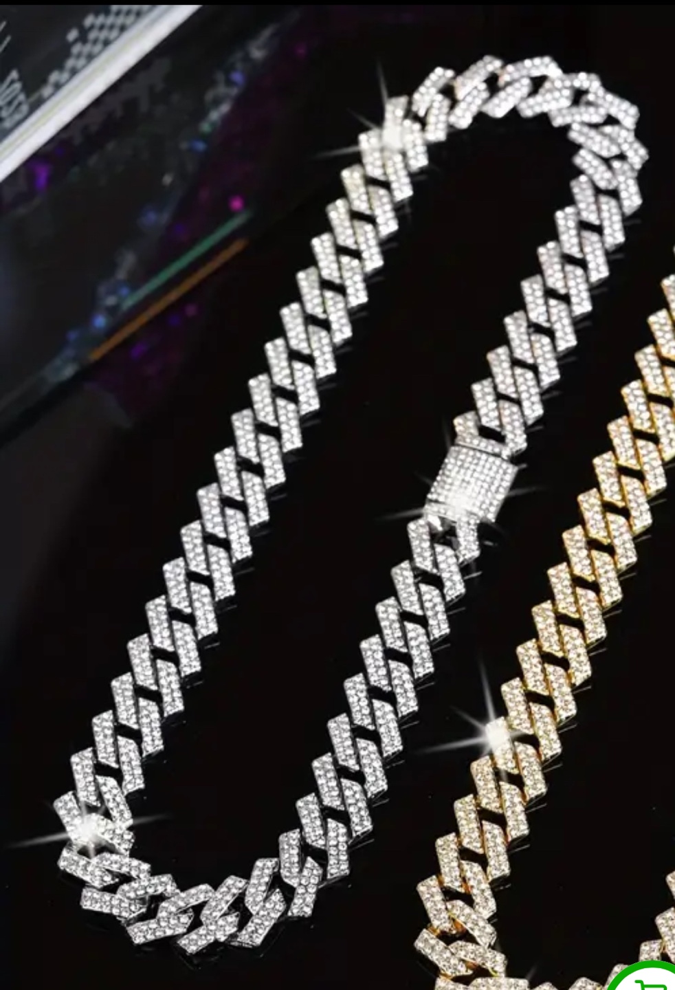 Silver Iced Out Cuban Chain