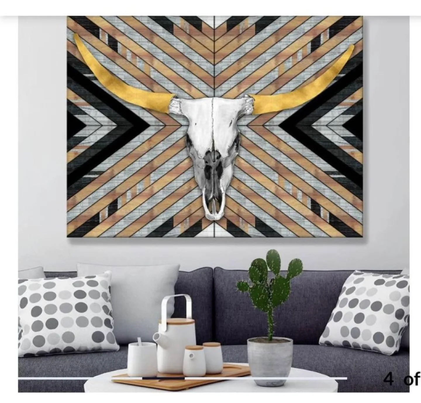 Canvas Wall Art - Bull Skull image indicator(4)