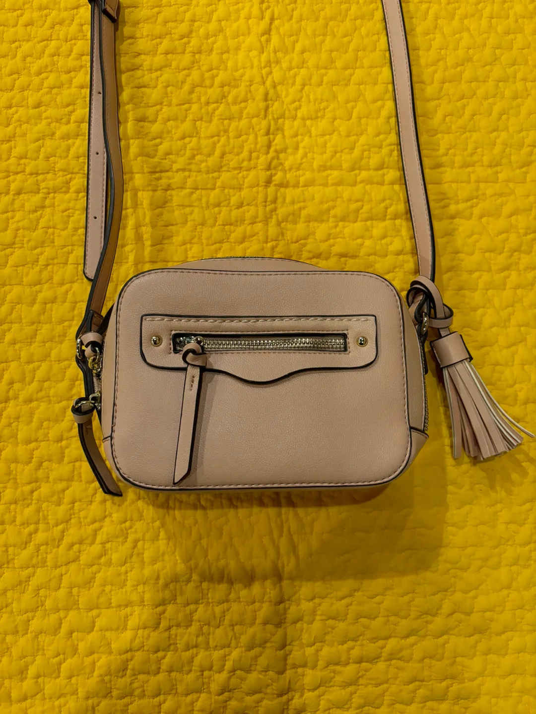 Pink Faux Leather Crossbody Bag image indicator(2)