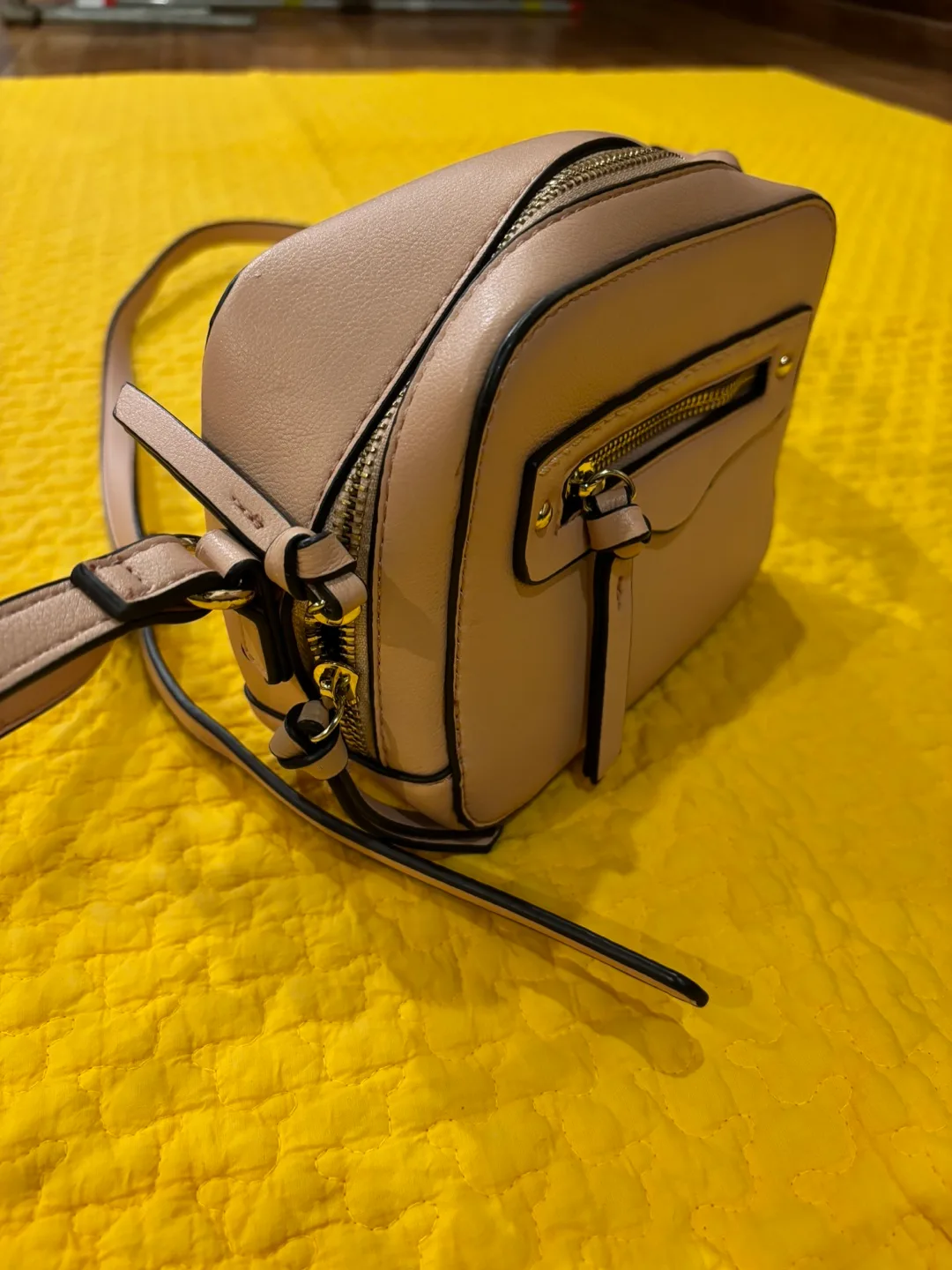 Pink Faux Leather Crossbody Bag image indicator(3)