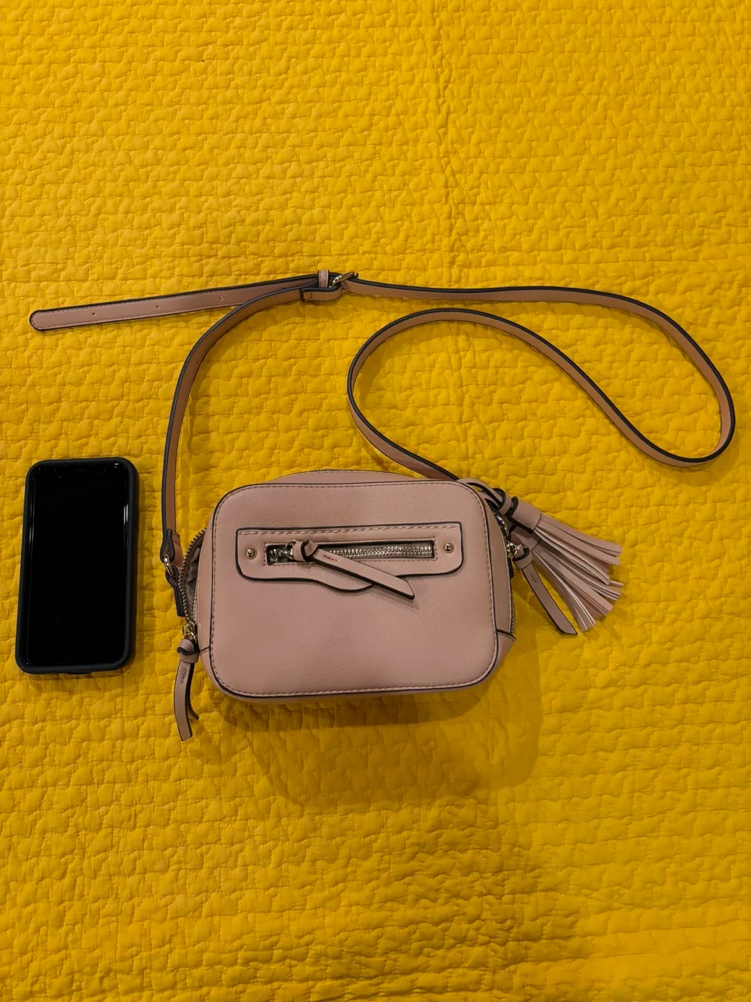 Pink Faux Leather Crossbody Bag image indicator(7)