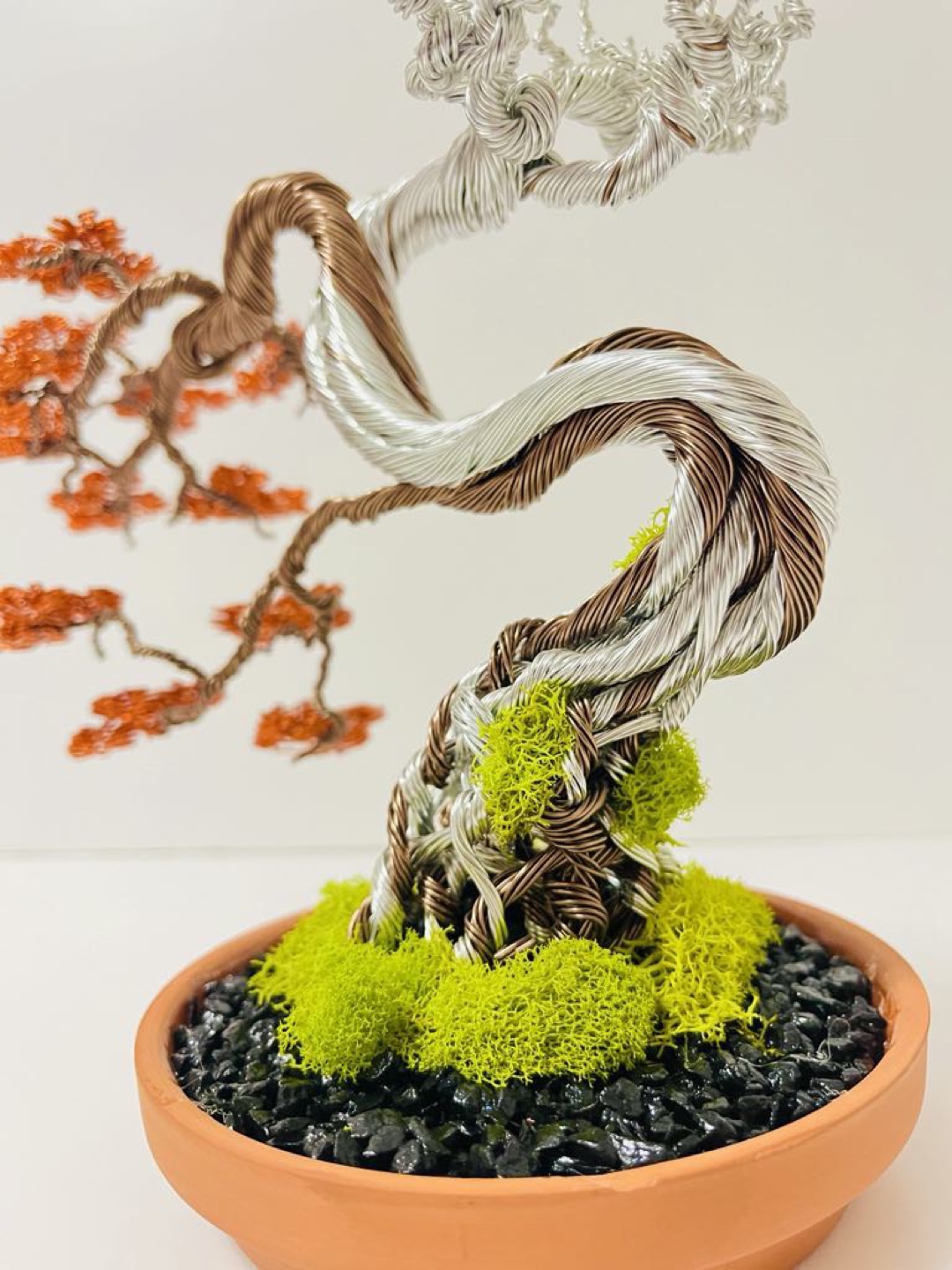 Handcrafted wire bonsai sculpture - photo 2