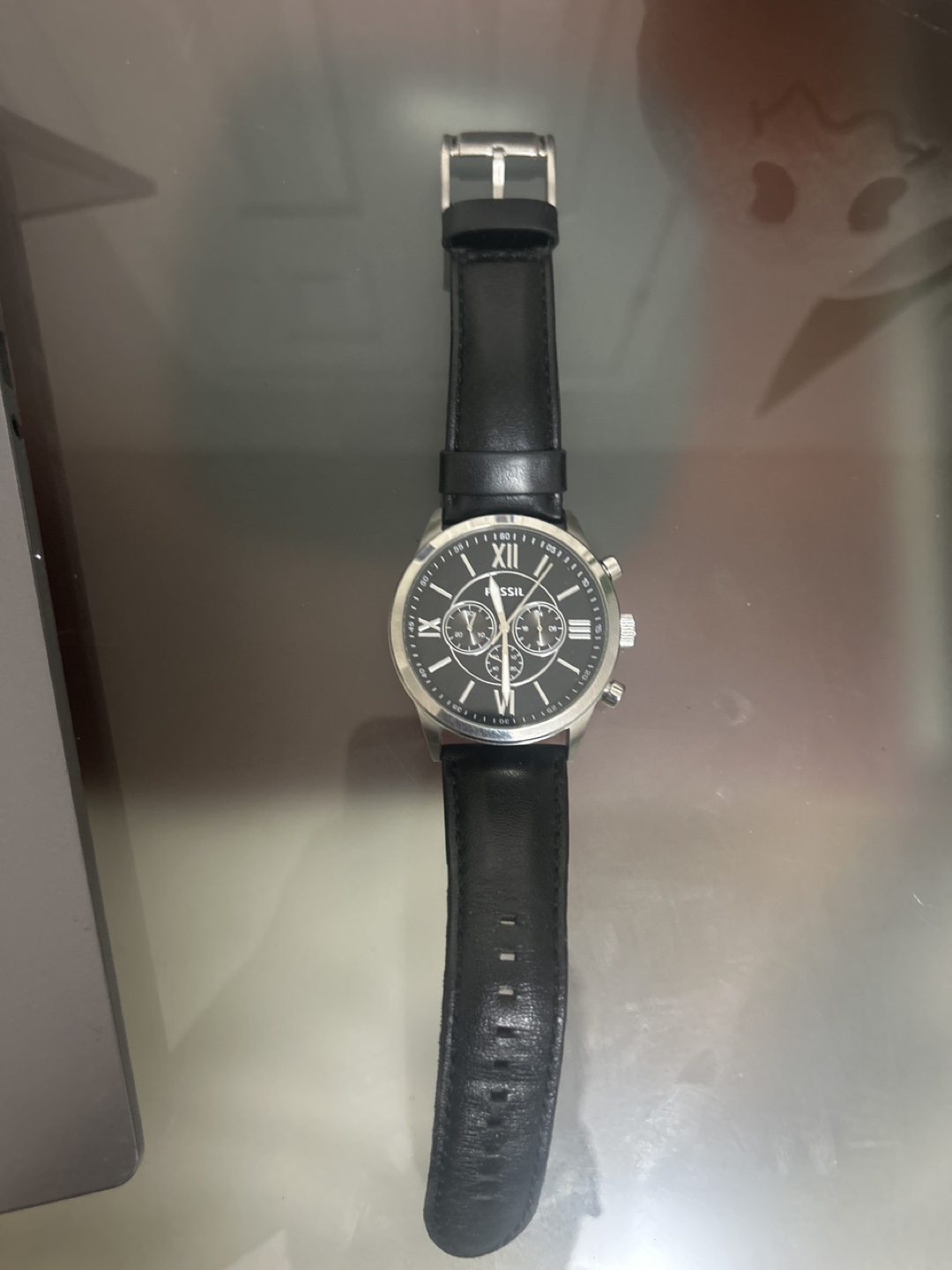 Fossil Men's Chronograph Watch with Leather Strap