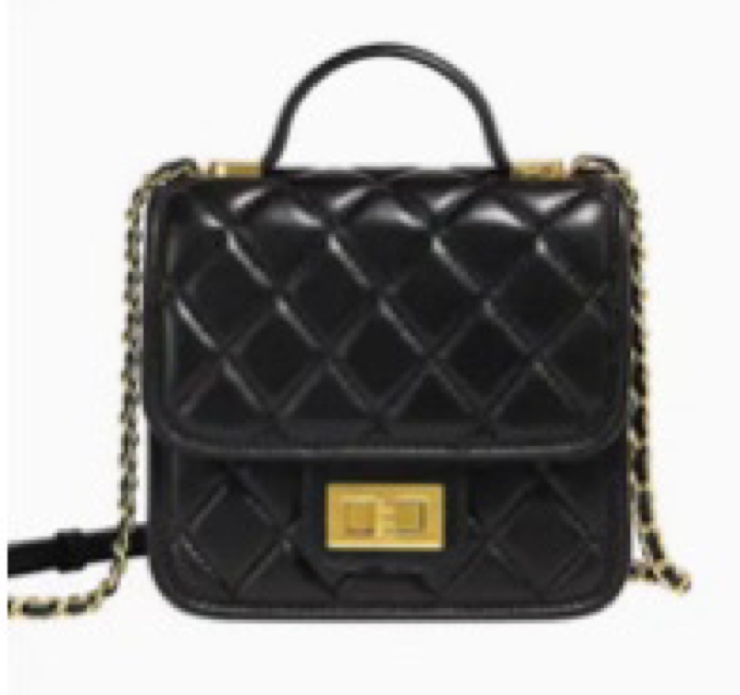 Black Quilted Turn Lock Crossbody Shoulder Bag - photo 3