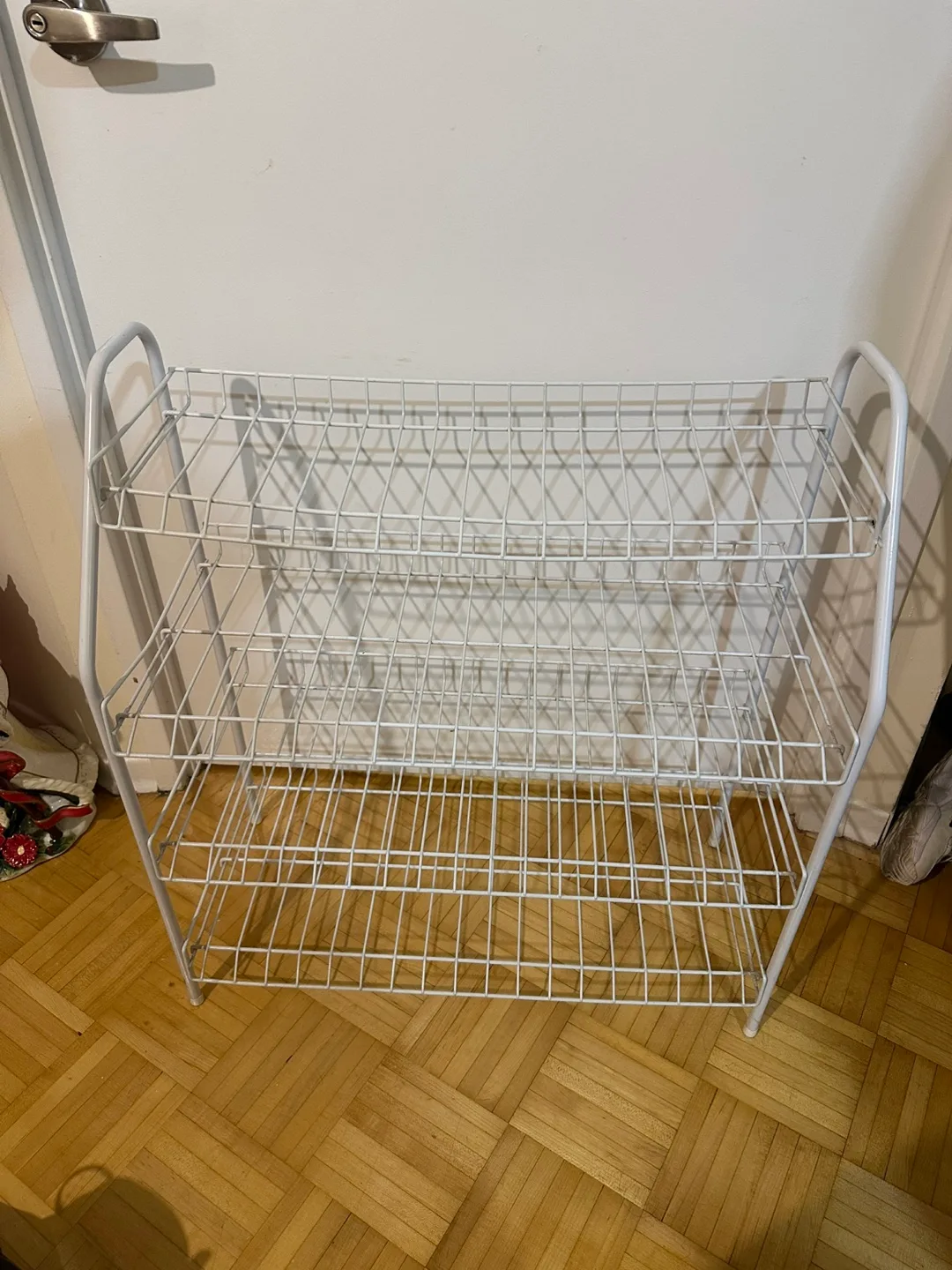 White Metal Shoe Rack thumbnail