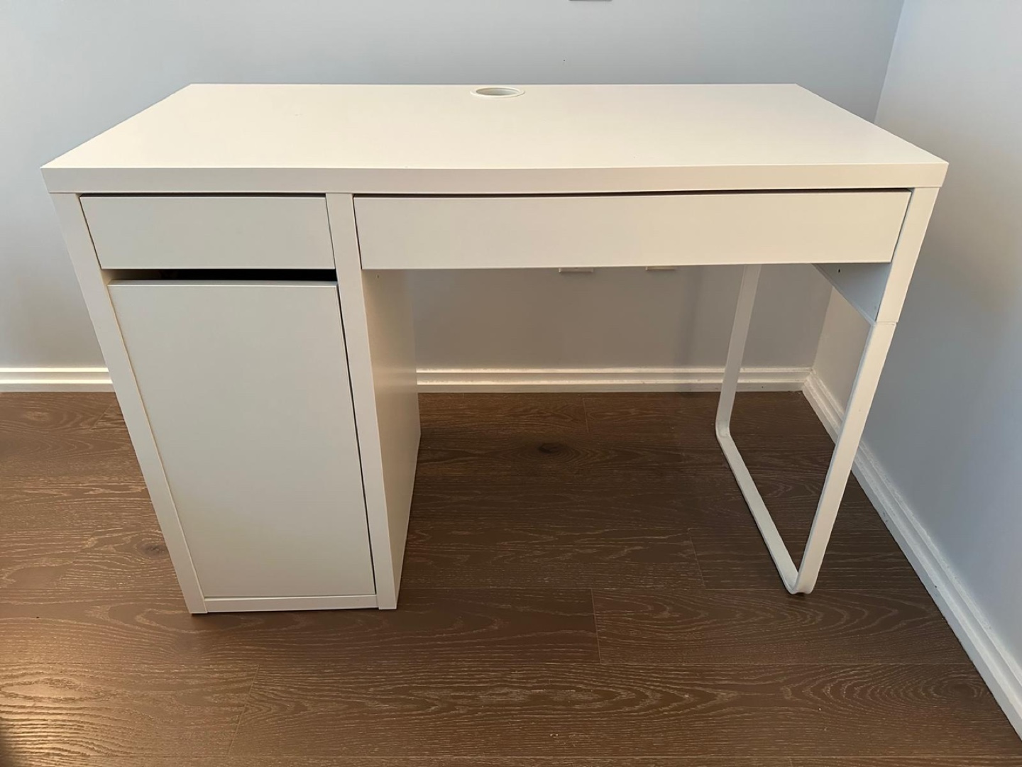 IKEA White Desk with Drawer and Cabinet