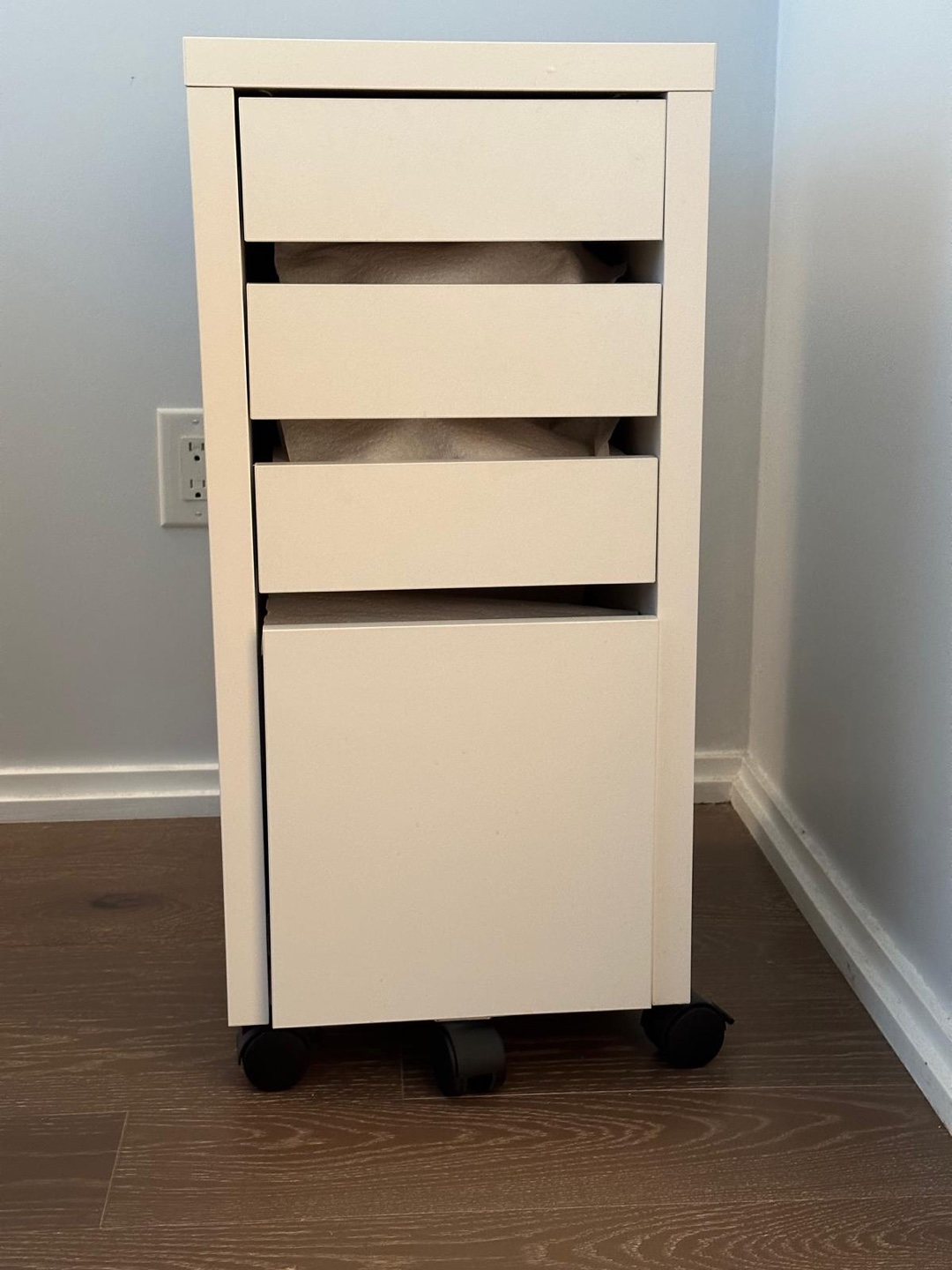 IKEA White Rolling Storage Cabinet