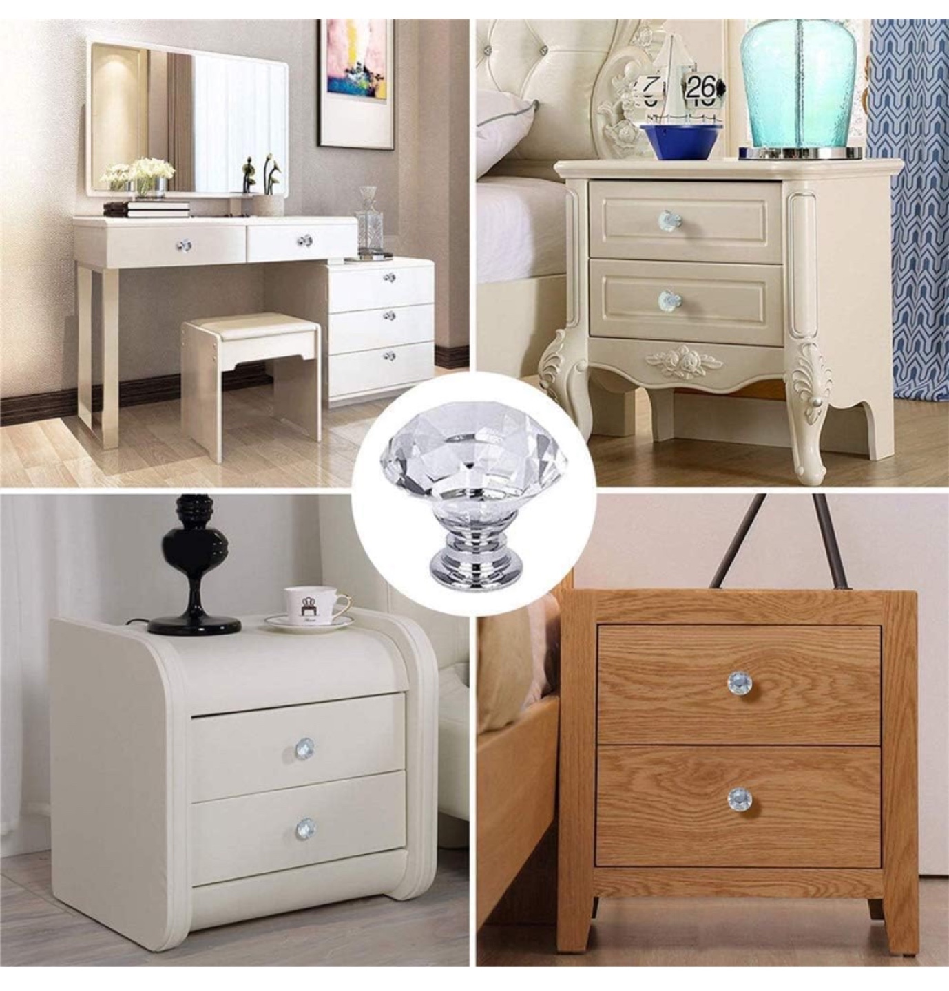6 PCS Crystal Cabinet Drawer Pulls Knobs - photo 3