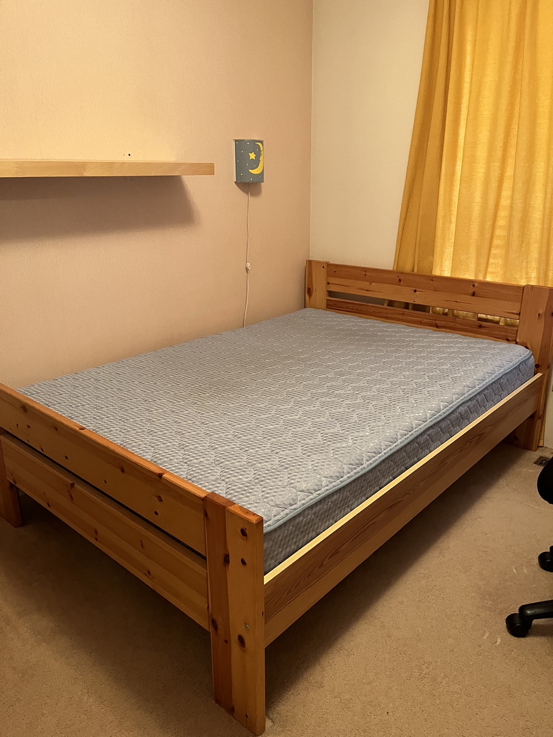 Wooden double Bed with mattress