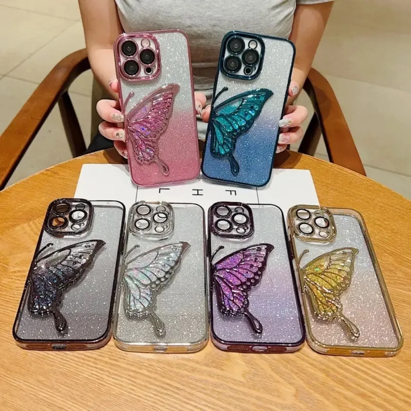 Glitter Butterfly iPhone Case image indicator(3)