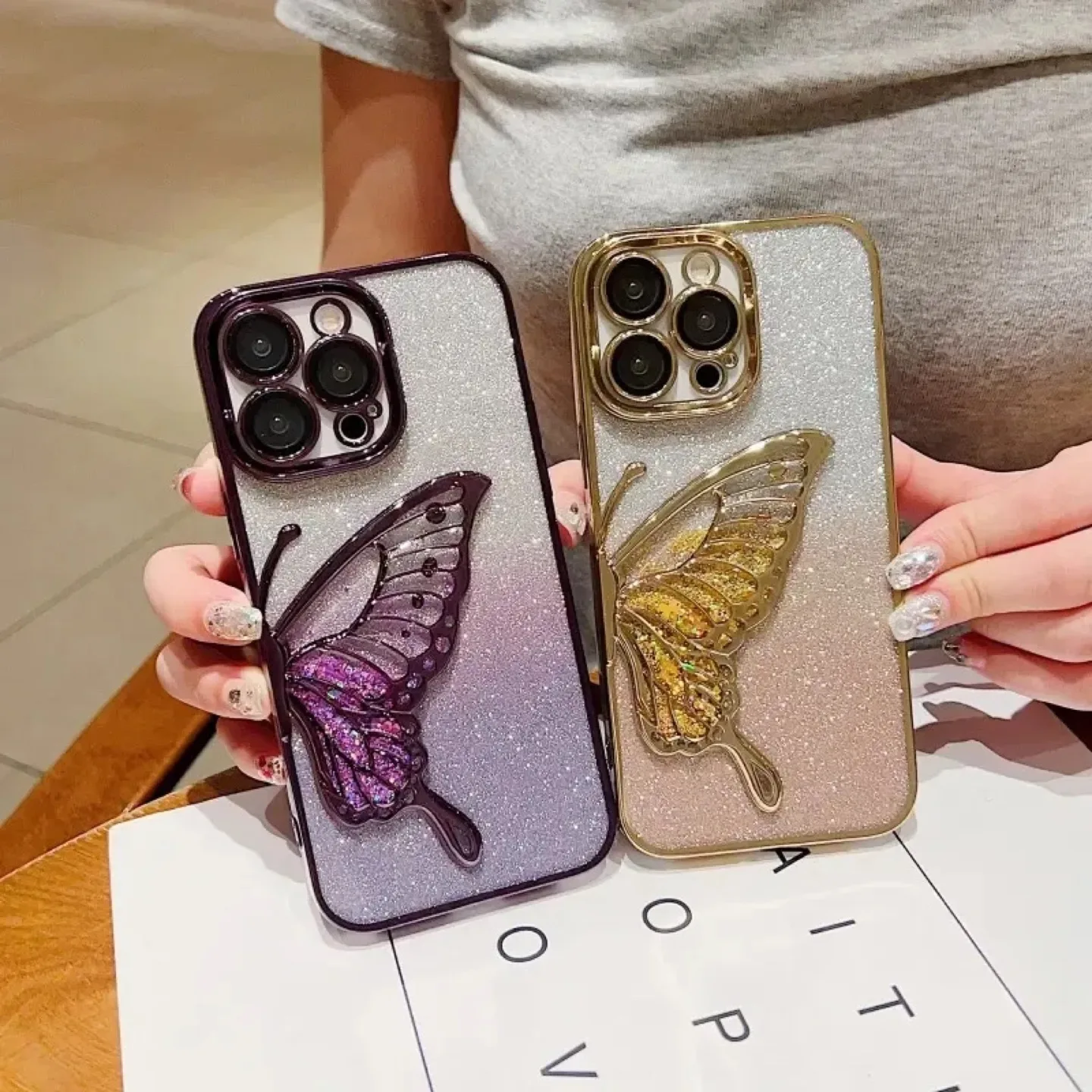Glitter Butterfly iPhone Case image indicator(5)