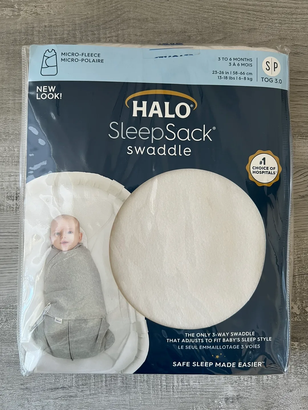 HALO SleepSack Swaddle, Micro-Fleece, White thumbnail