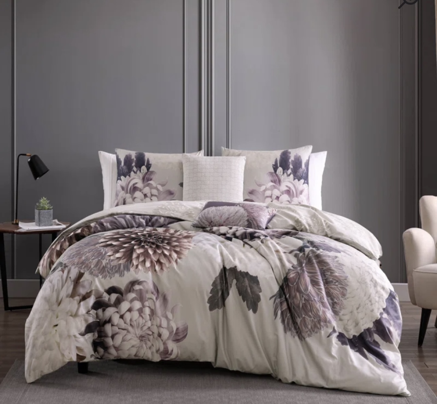 NEW Bebejan Bloom KING Cotton 5-Piece Reversible Comforter Set