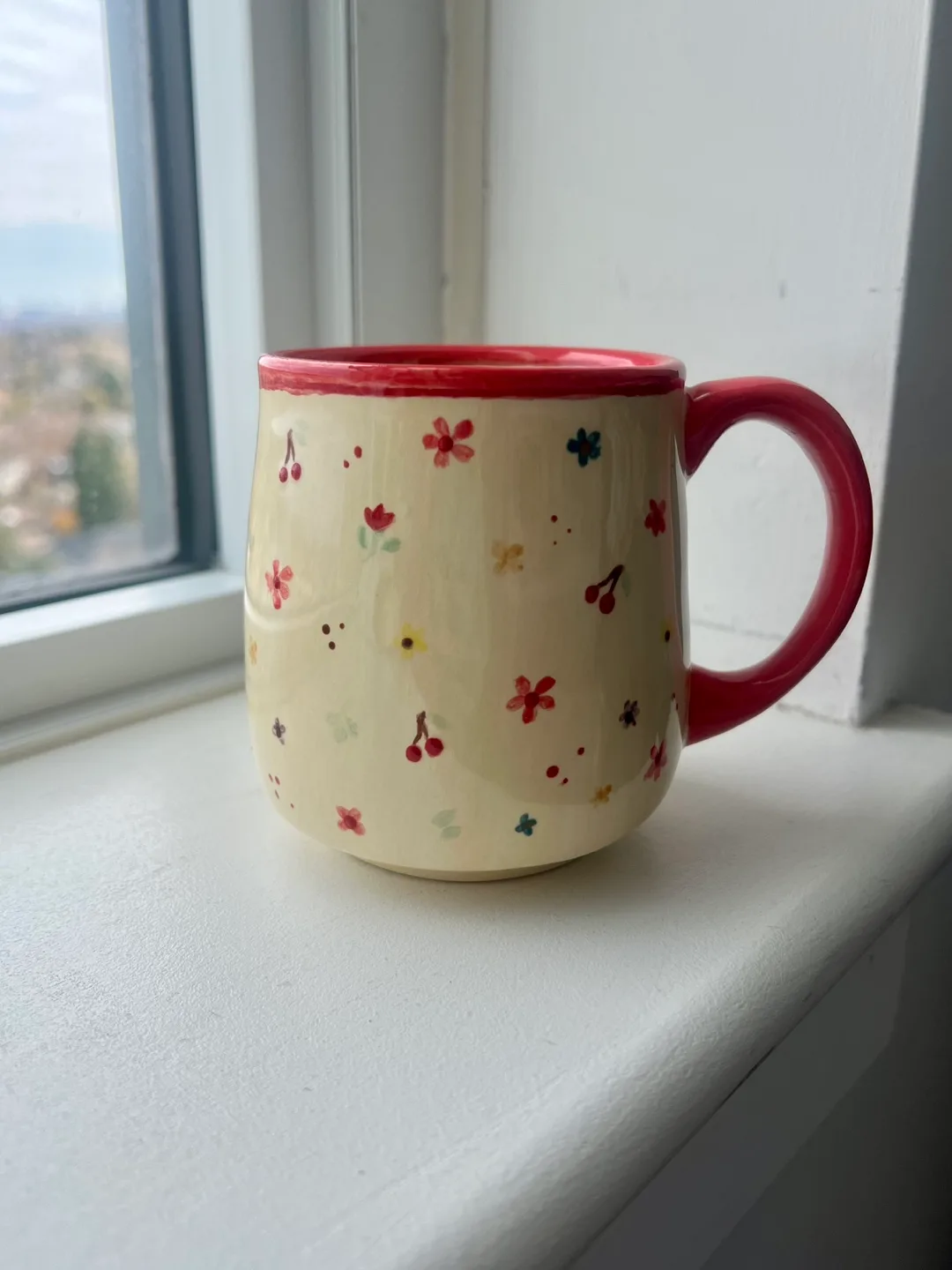 Cute hand painted floral tea mug 🍒 image indicator(2)