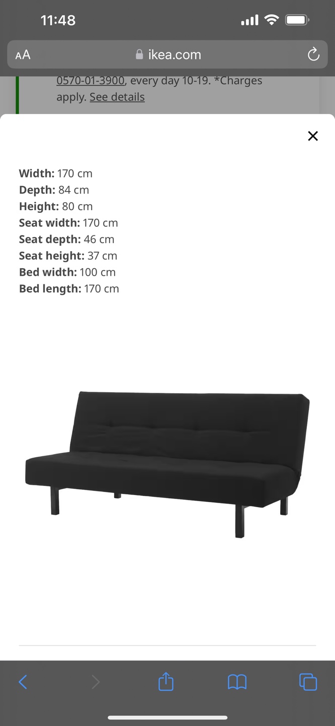IKEA Balkarp Sofa Bed - Black