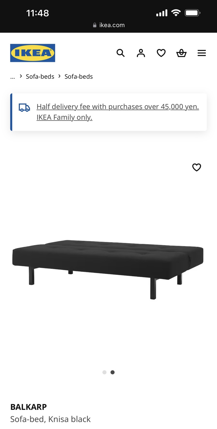 IKEA Balkarp Sofa Bed - Black - photo 2