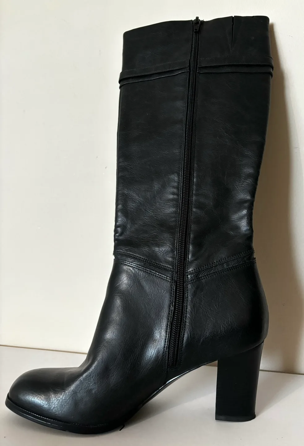 Naturalizer Black Leather Knee High Boots image indicator(3)