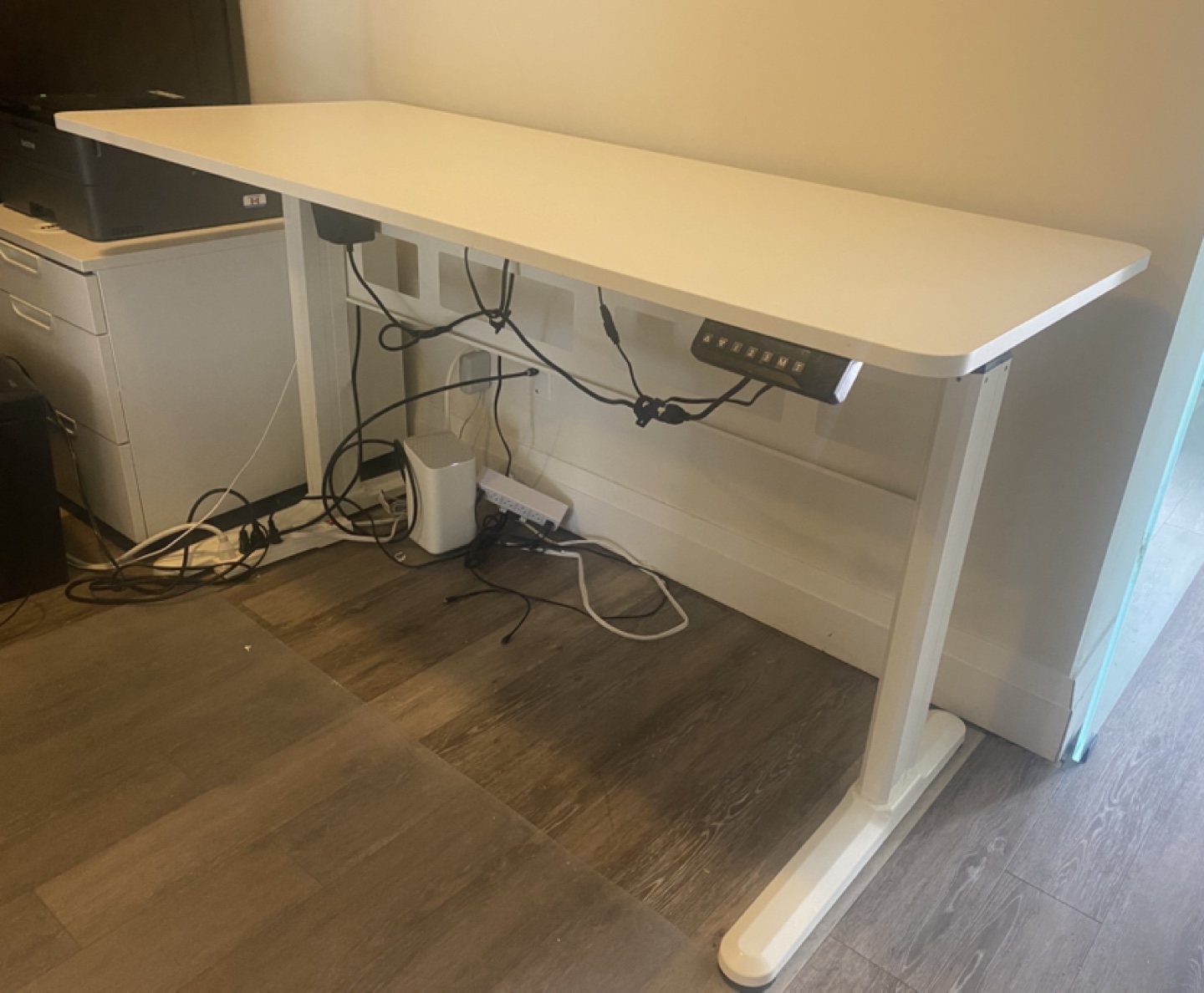 White Electric Standing Desk