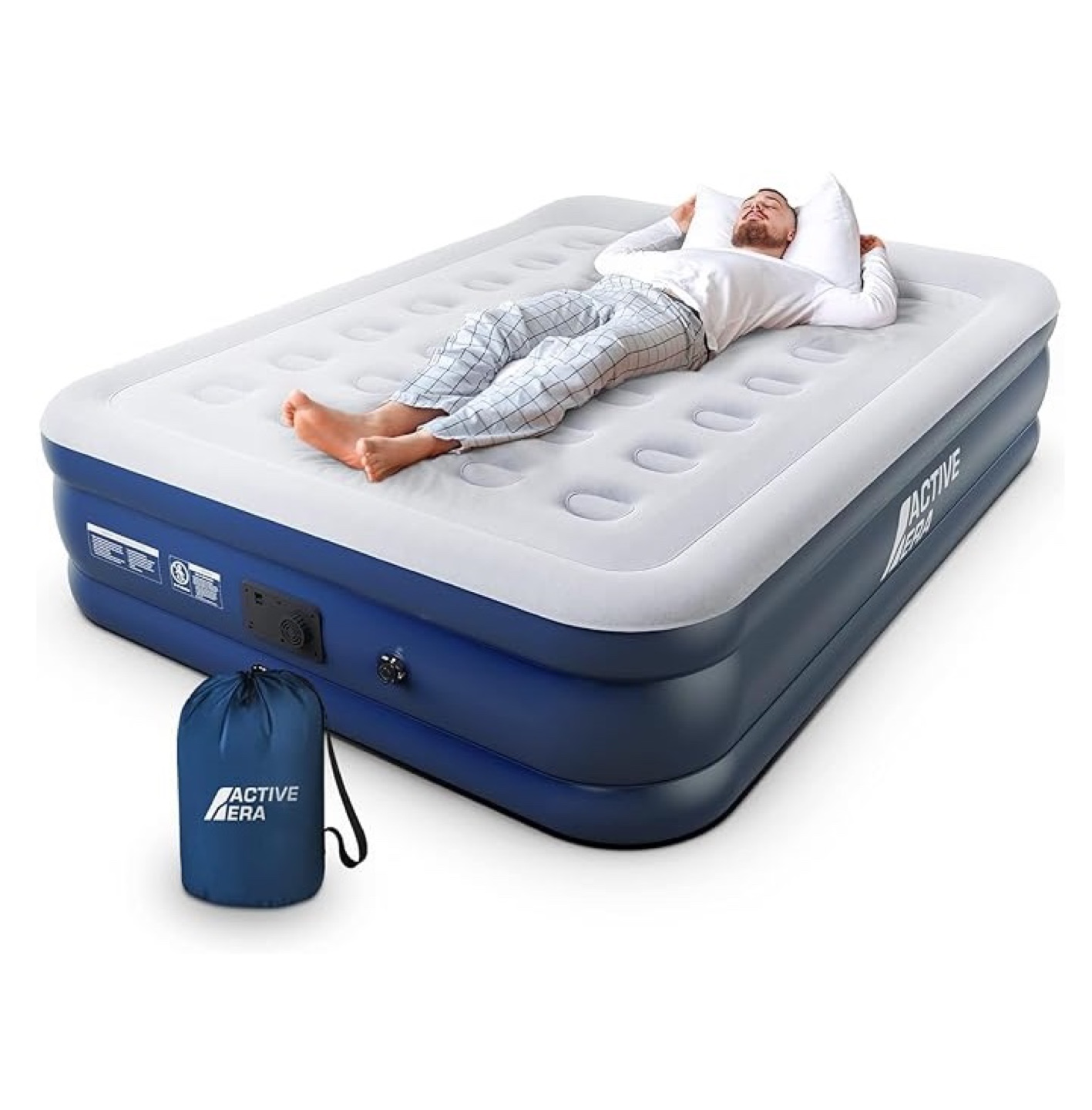 Premium Queen Size Air Bed - Built-in Electric Pump & Pillow