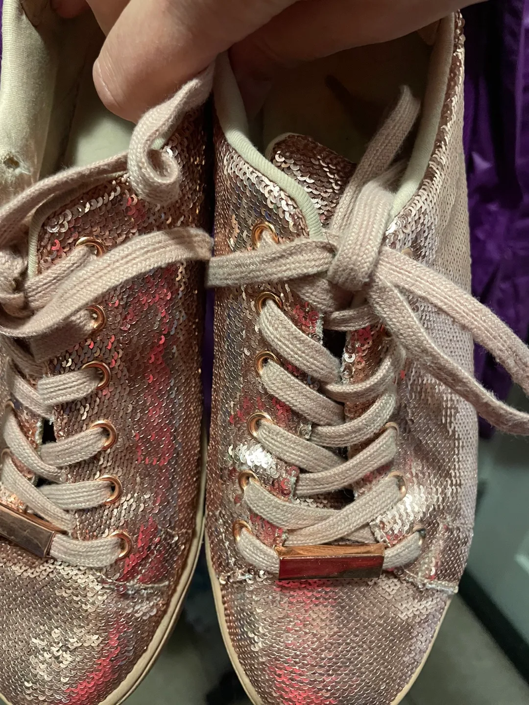Rose Gold Sequined Sneakers🥕 image indicator(2)