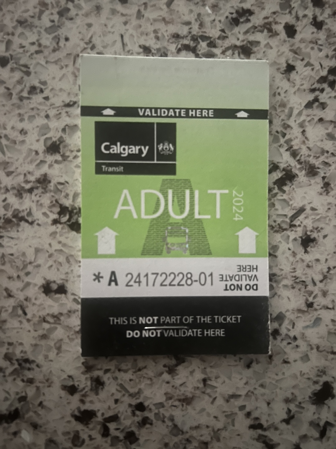Calgary Transit Adult Ticket