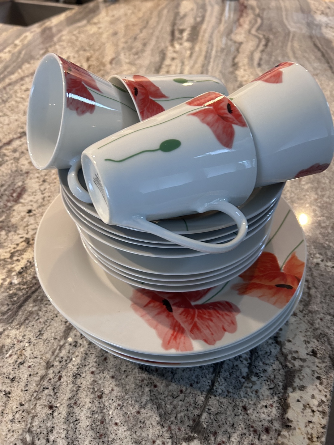 Dinner ware - Set of 4 Poppy Floral