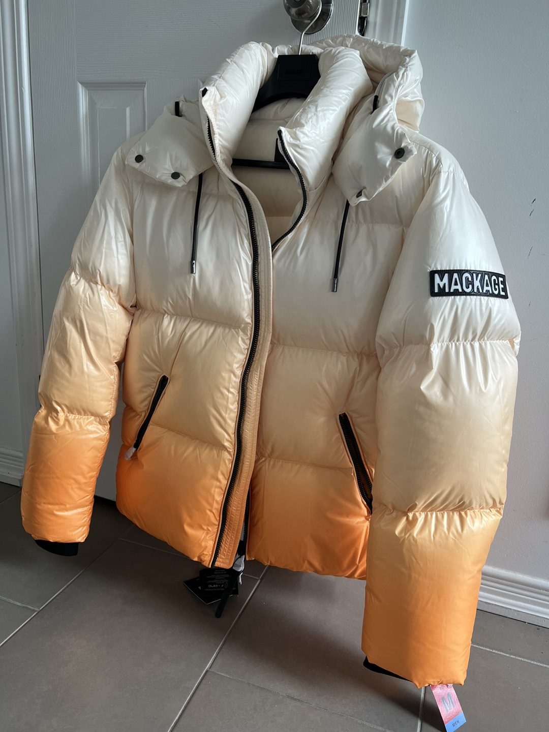Mackage Kent E3-Lite Ombre Print Jacket with Hood in Sunset - photo 3