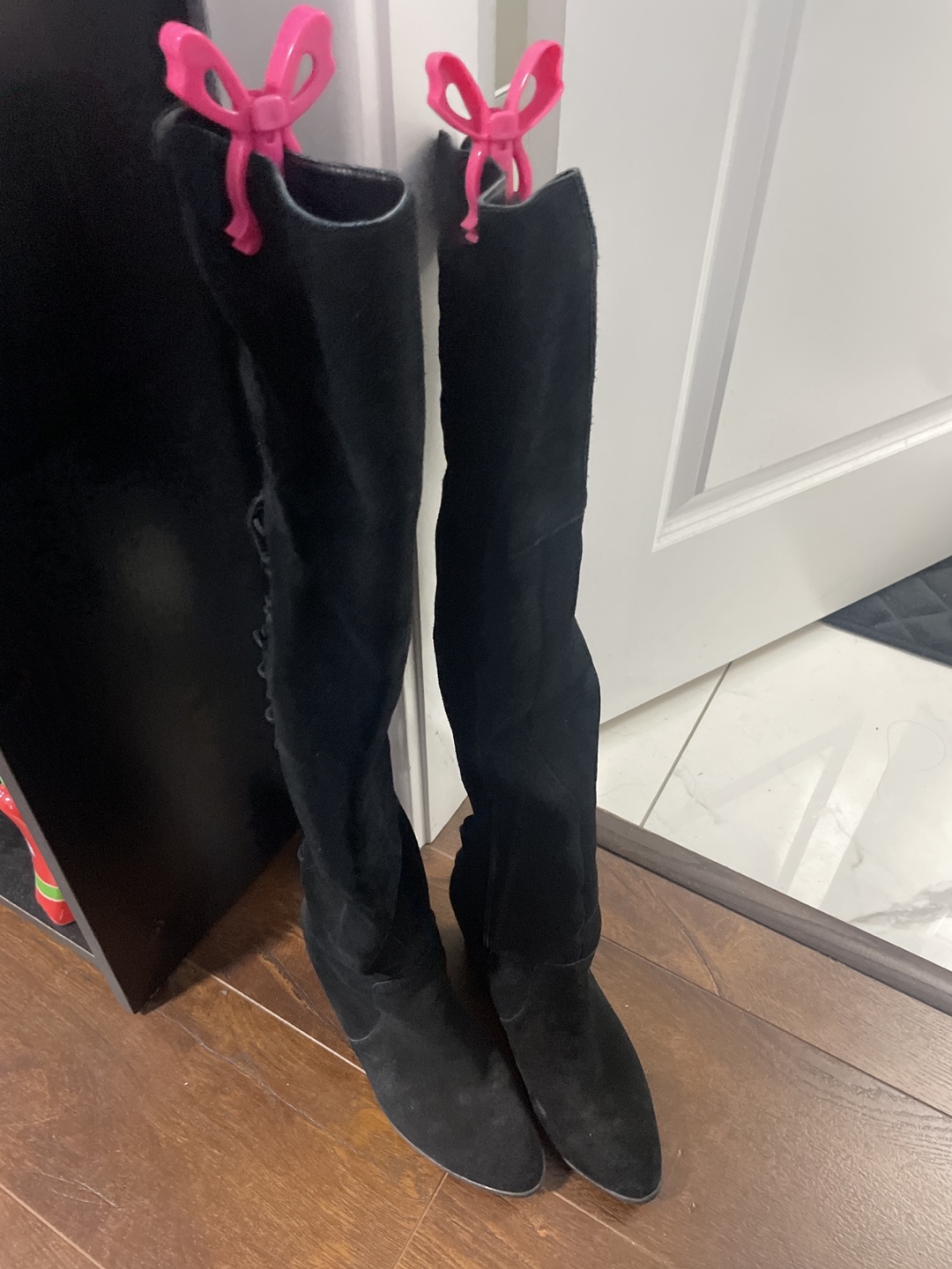 Black Suede Over-the-Knee Boots