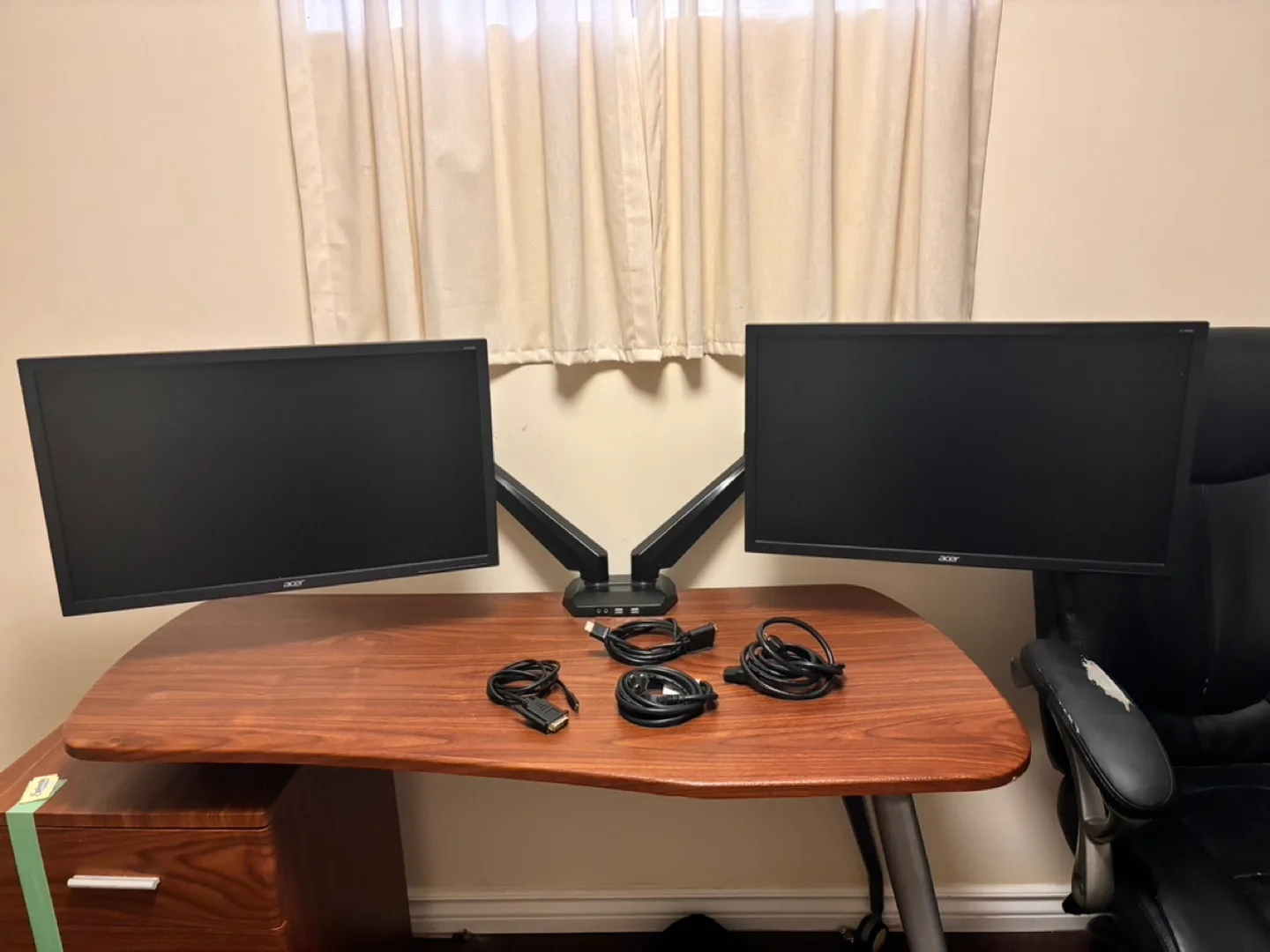 Dual Monitor Stand and two 24” Acer Monitors thumbnail