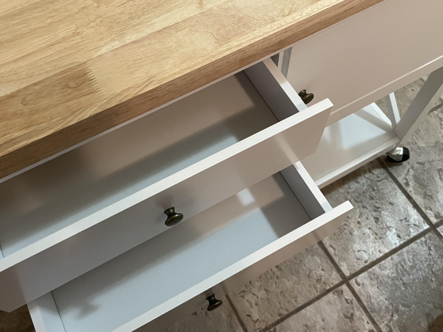 White Kitchen Cart Rolling Kitchen Island with Storage - photo 5