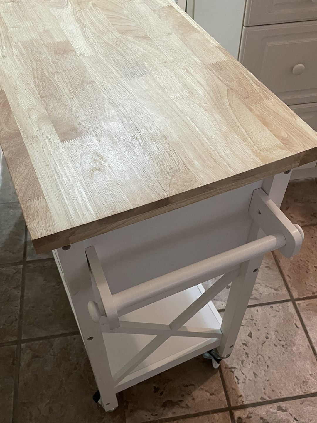 White Kitchen Cart Rolling Kitchen Island with Storage - photo 3