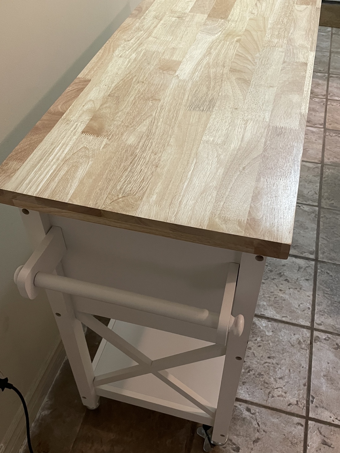 White Kitchen Cart Rolling Kitchen Island with Storage - photo 2