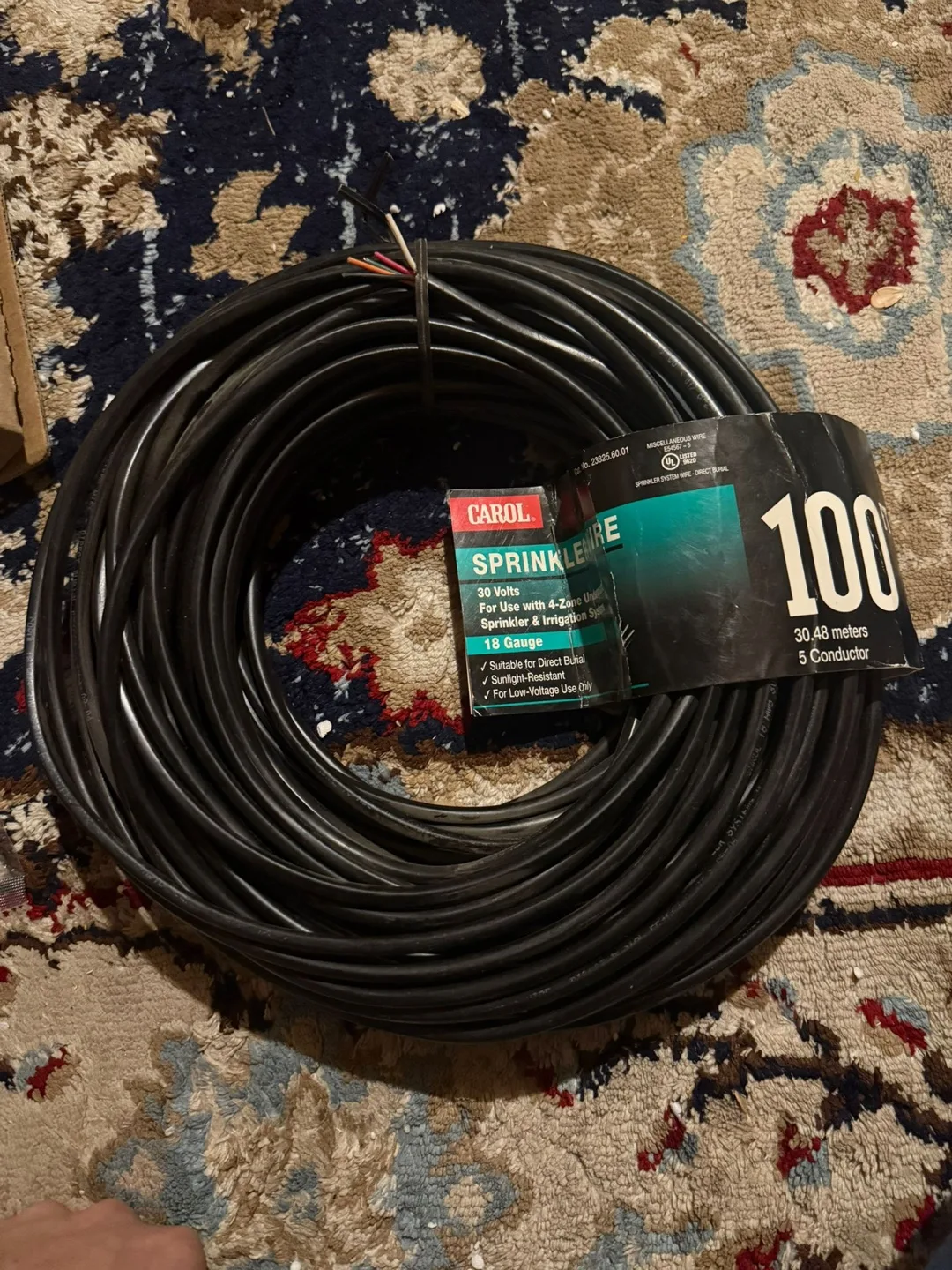 100ft 5 Conductor 18 Gauge Sprinkler Wire thumbnail