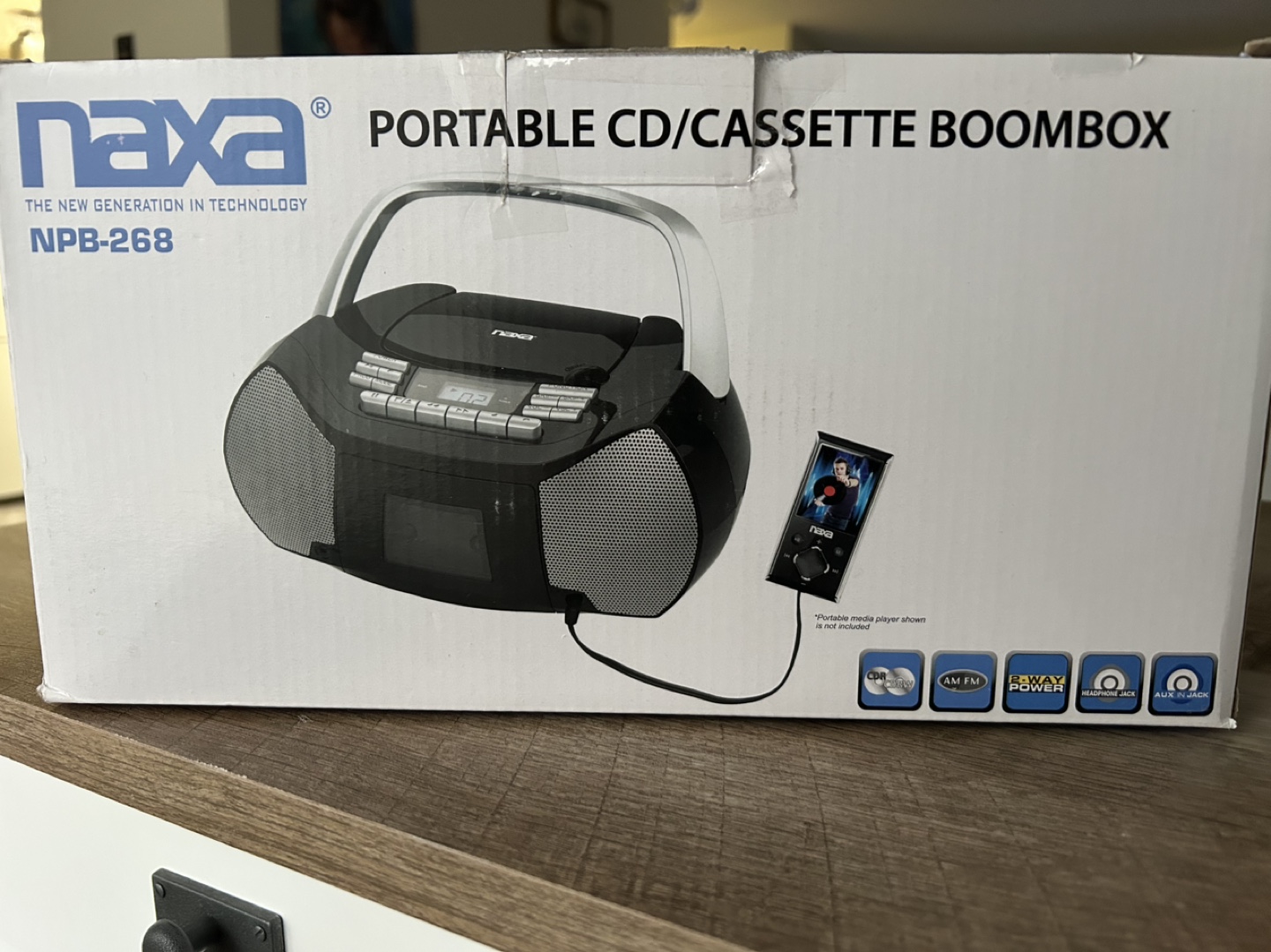Naxa NPB-268 Portable CD/Cassette Boombox