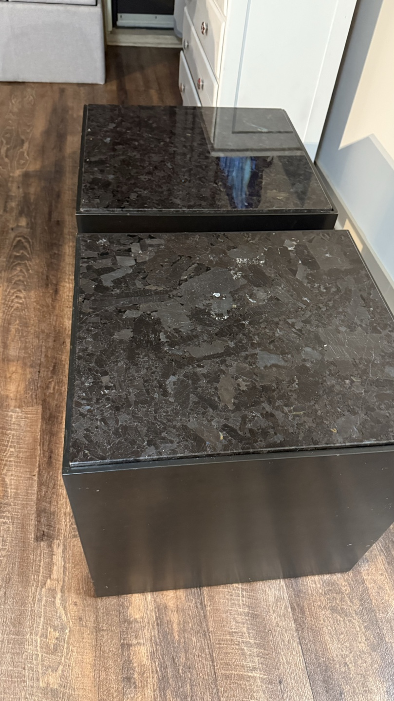 Set of Two Black End Tables