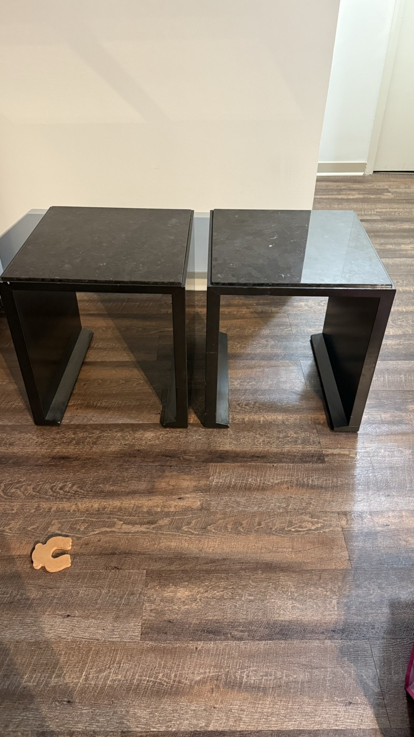 Set of Two Black End Tables - photo 2