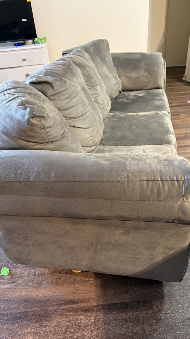 Grey Suede Sofa - photo 3