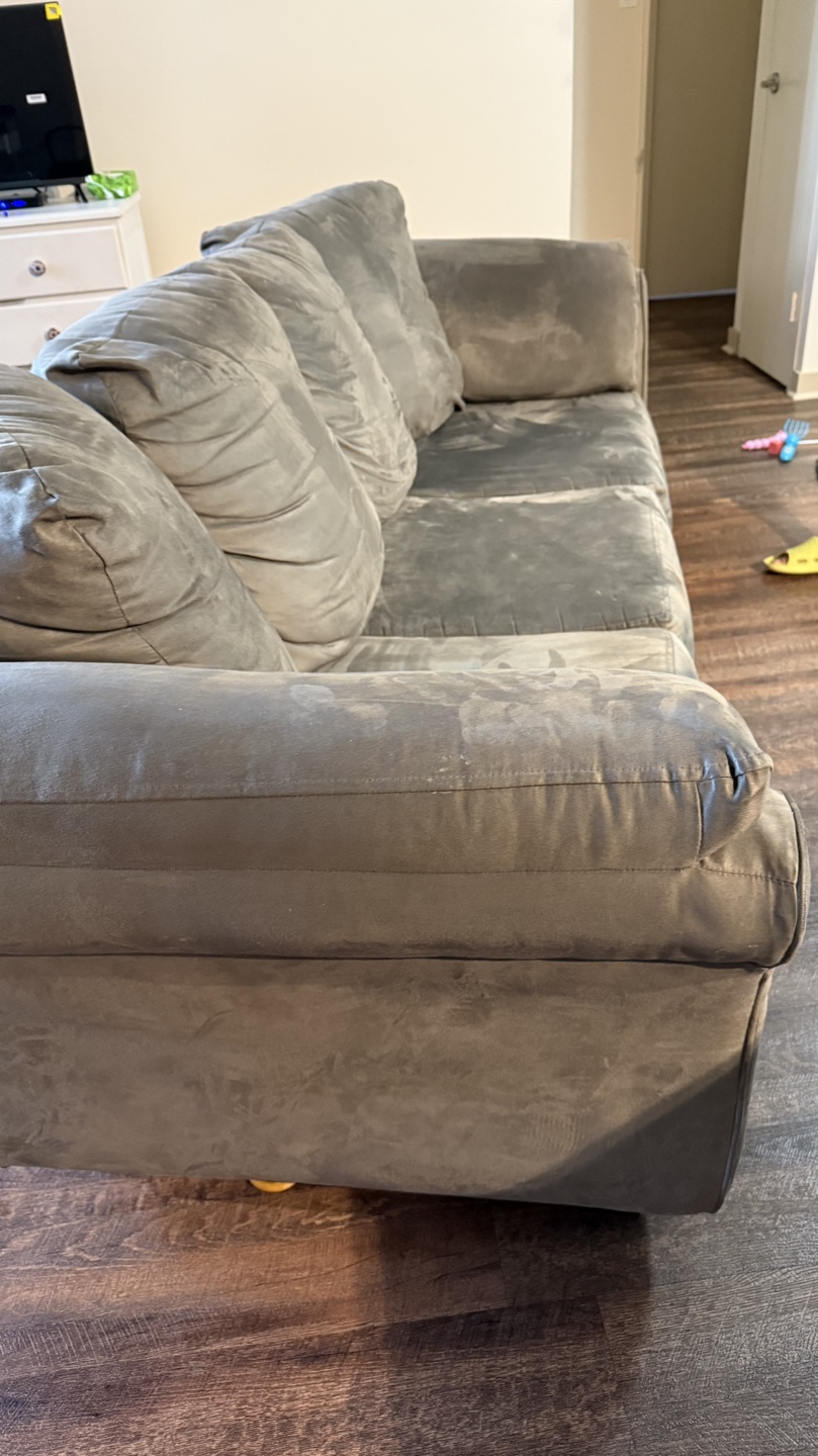 Grey Suede Sofa - photo 4