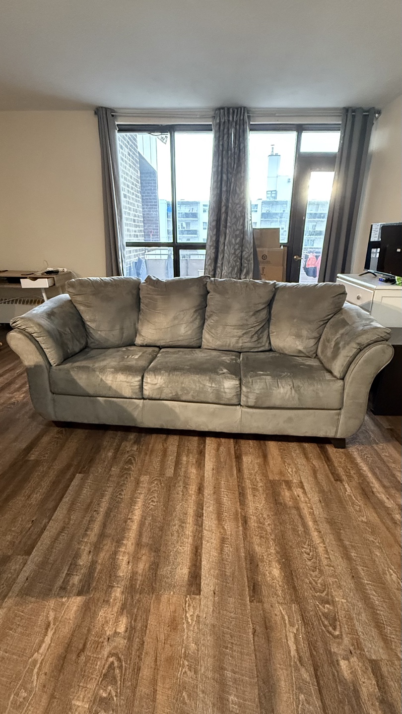 Grey Suede Sofa