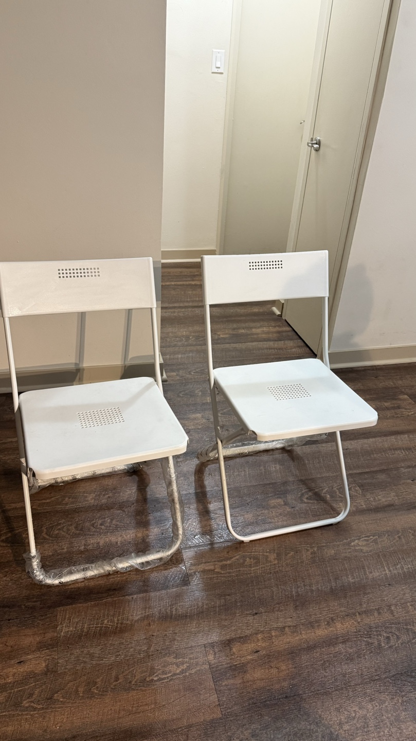 White Folding Chairs - Set of 2